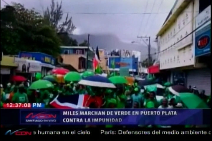 Calentamiento De La Marcha Verde Contra La Impunidad En Puerto Plata