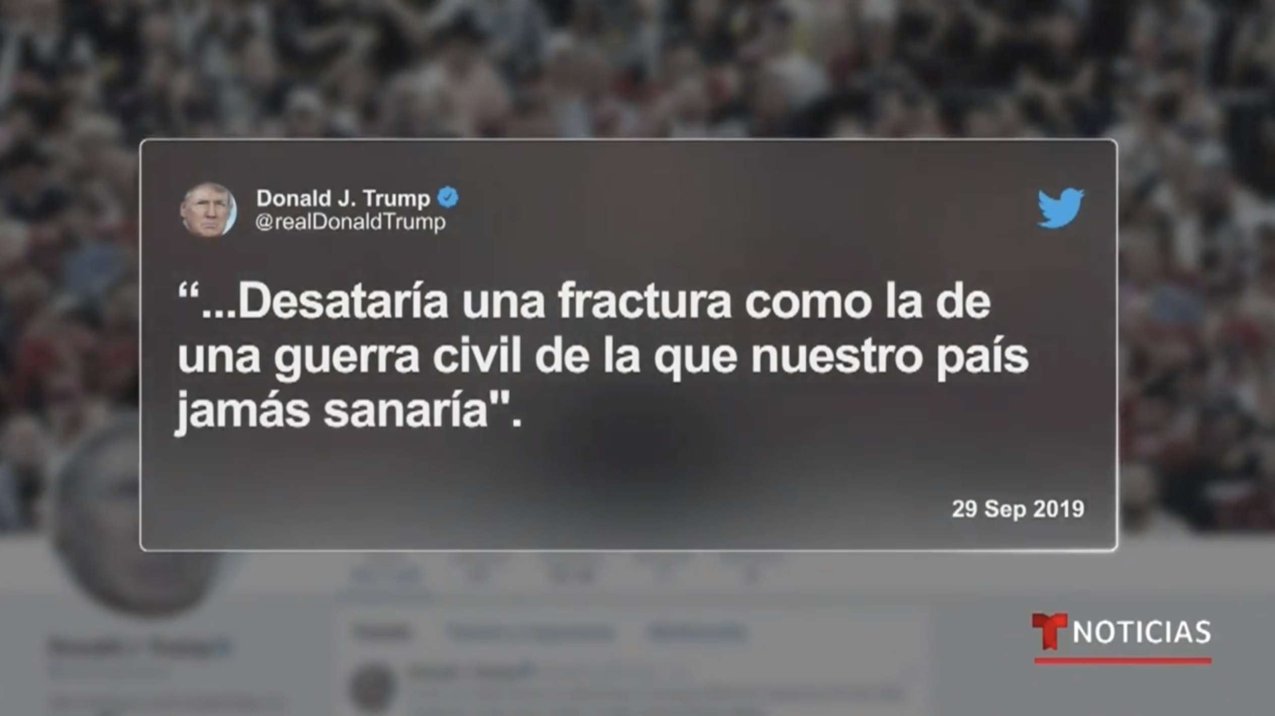 Donald Trump Advierte Que Su Destitución Podría Causar Una Guerra Civil
