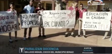 Paralizan Docencia En Liceo De Bonao Por Supuestas Promesas Incumplidas De Ministerio