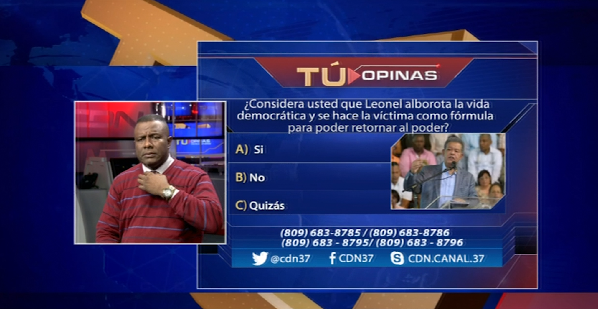 Tú Opinas: ¿Considera Usted Que Leonel Se Hace La Víctima Como Formula Para Retornar Al Poder?
