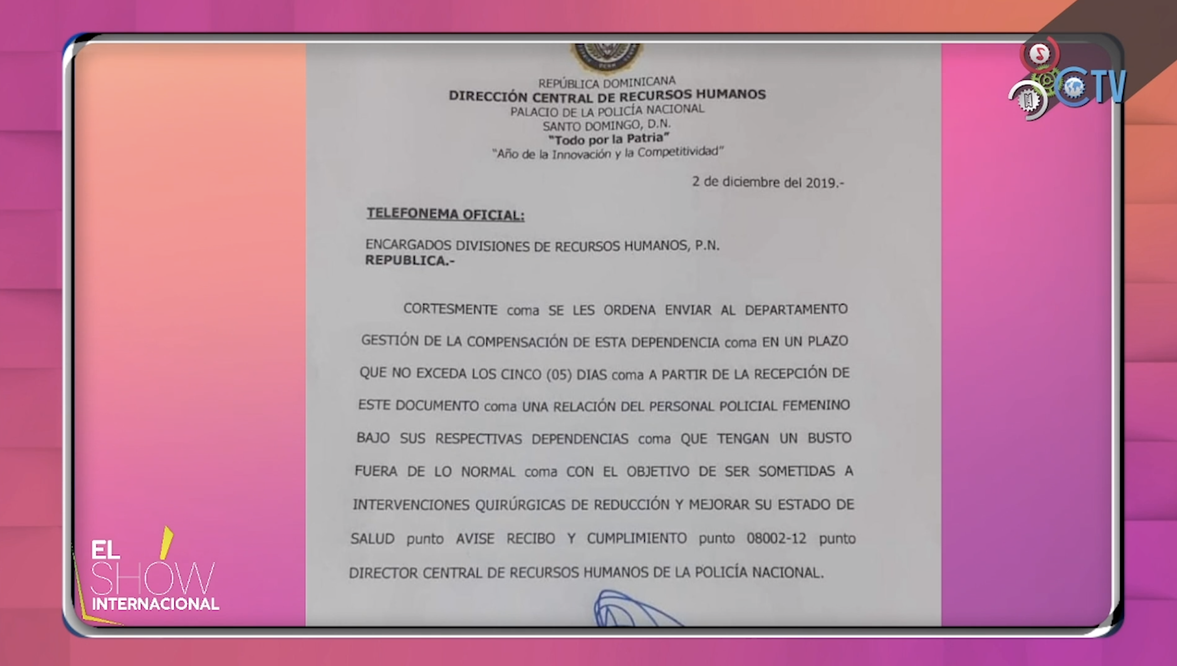 El Comunicado Mal Escrito De La PN Para Las Agentes Con Los Senos Grandes