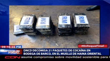 DNCD Decomisa 21 Paquetes De Cocaína En El Muelle De Haina Oriental
