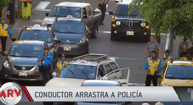 Taxista Arrastra Un Oficial De Transito