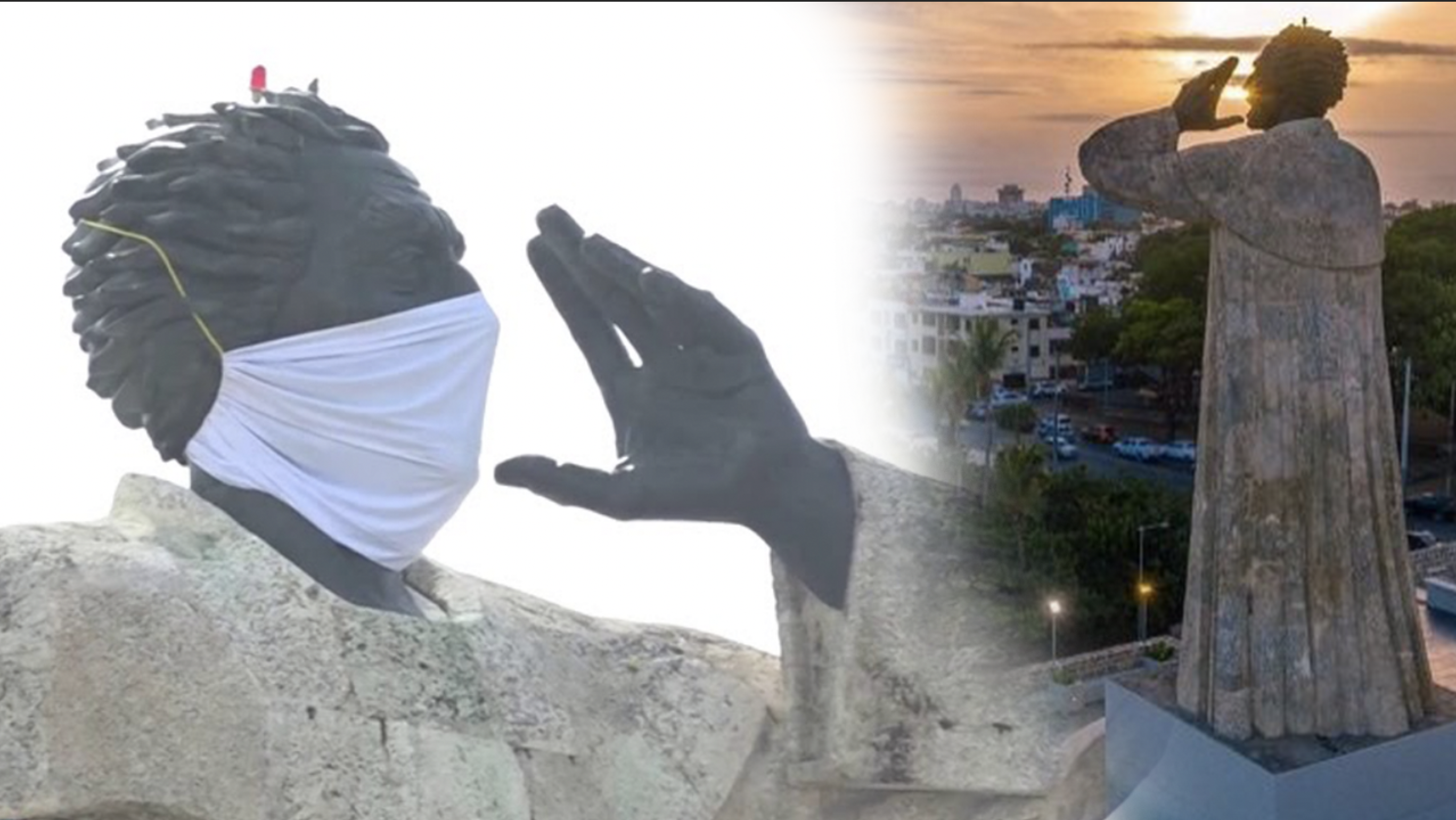 Colocan Mascarilla A Monumento De Fray Antón Montesinos 