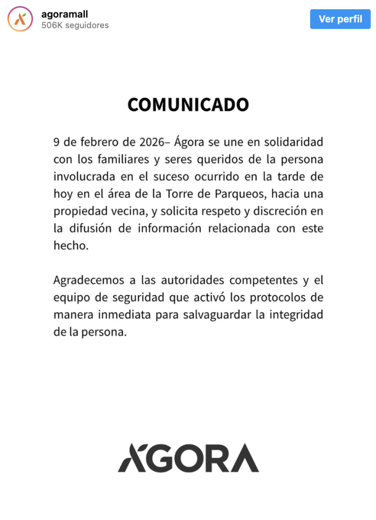 Ágora Mall: Autoridades Investigan Muerte De Joven En Sus Instalaciones