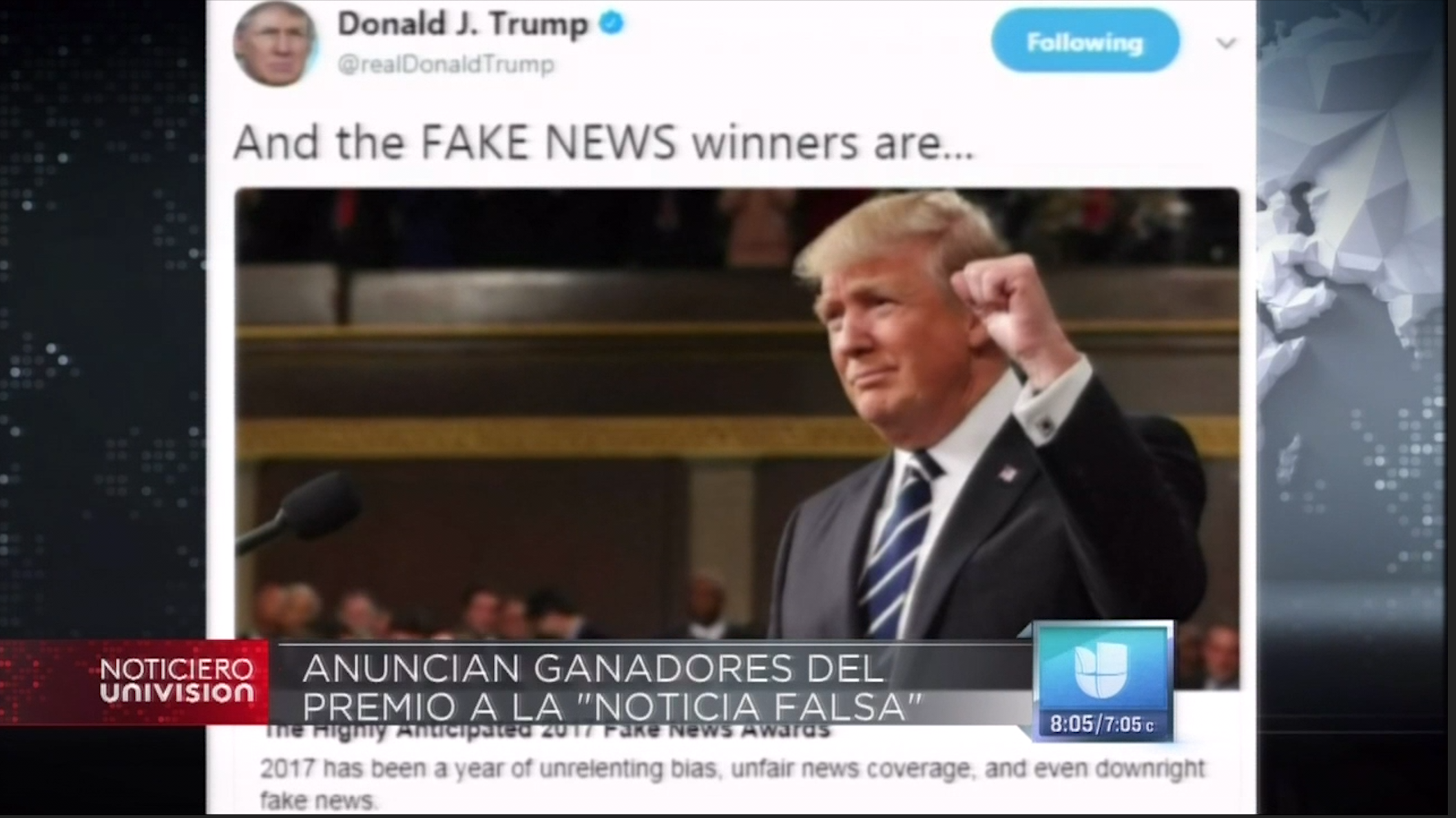 Donald Trump Anuncia “Ganadores” Al Premio Noticia Falsa Del Año