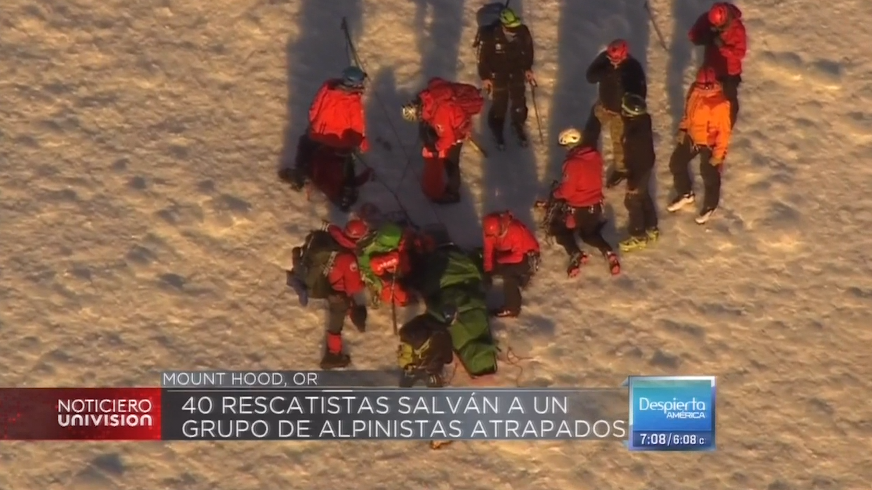 Dramático Momento Del Rescate De Un Grupo De Alpinista Atrapados