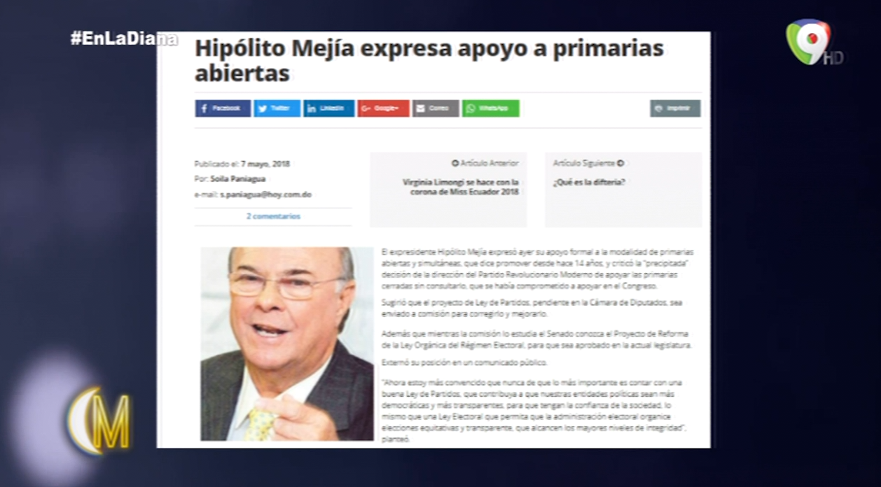 Mariasela Alvarez Y Diana Lora Hablan Sobre La Decisión De Hipólito Mejía De Apoyar Primarias Abiertas