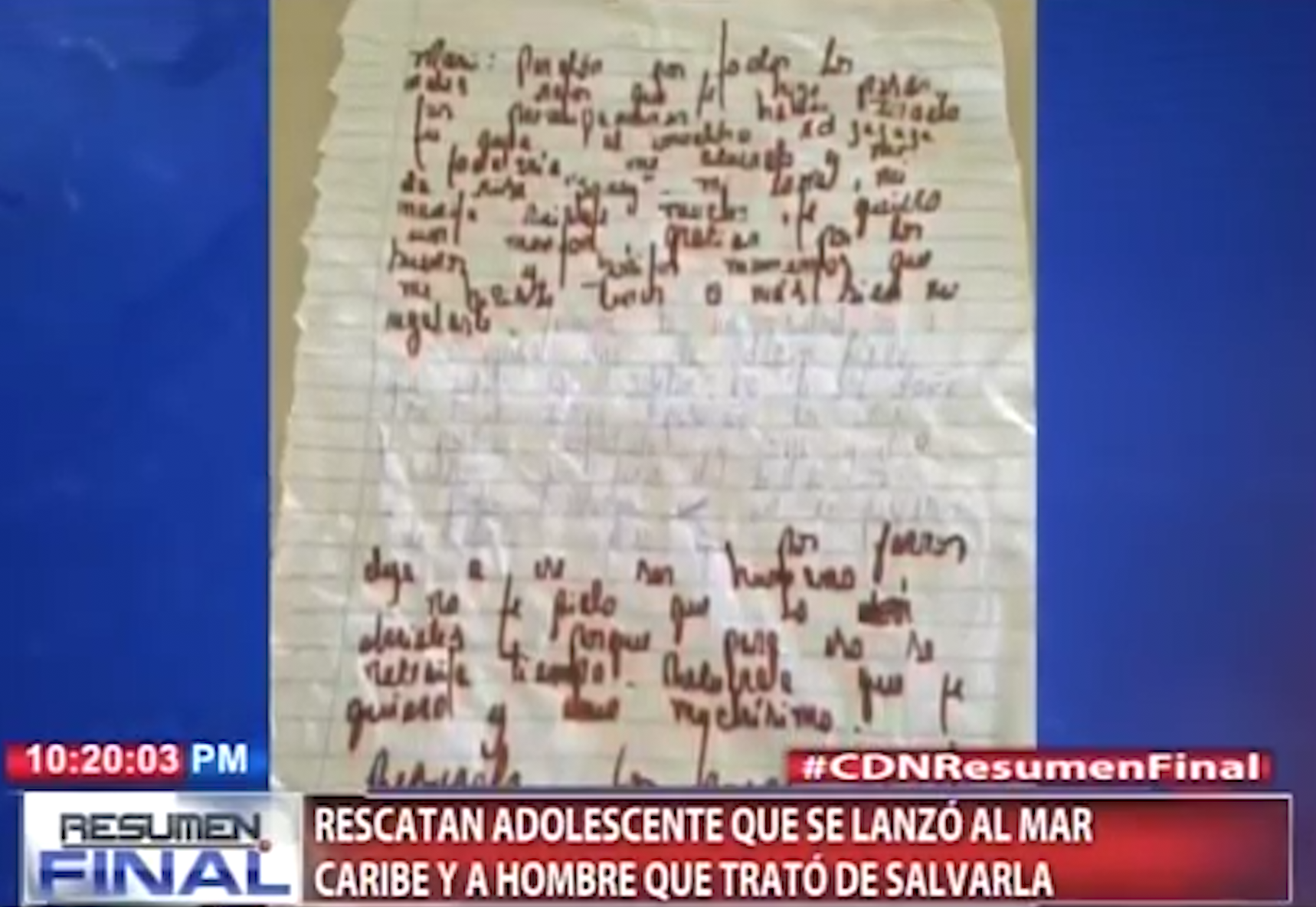 Adolescente Se Lanza Al Mar Y Deja Carta A Su Familia