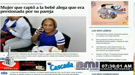 Mujer Que Robó Bebé En Santiago, Lo Hizo Presionada Por Su Pareja
