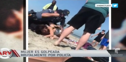 ¡Video! Una Joven Es Golpeada Brutalmente Por Un Policía En La Playa