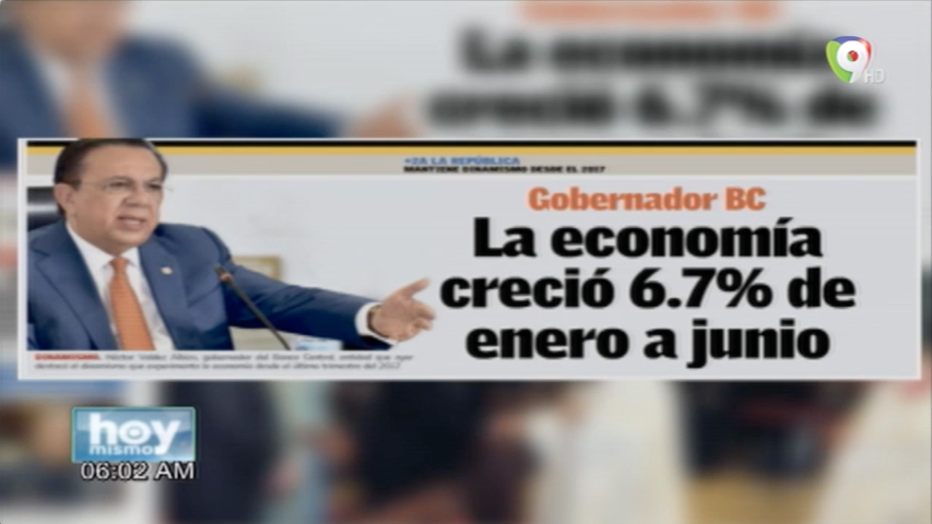 La Economía En Rep Dom Creció Un 6.7% De Enero A Junio Según El Gobernador Del BCRD