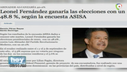 Leonel Fernández Ganaría Las Elecciones Con Un 48.8% Según La Encuesta De ASISA – Hoy Mismo