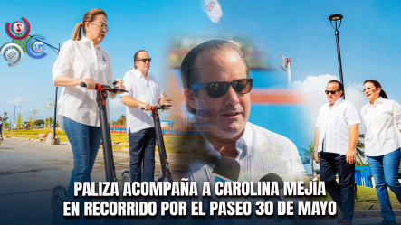 Carolina Mejía Y José Paliza Recorren El Paseo 30 De Mayo En Patinetas Eléctricas