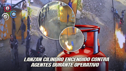 Comunitarios Lanzan Tanque De Gas En Llamas A Policías Tras Desalojo En El KM 14