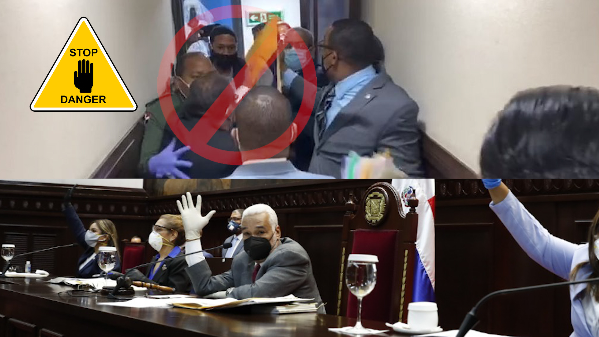 Miembro De La Cámara De Diputados Se Le Impide El Acceso Por Llevar Una Pancarta