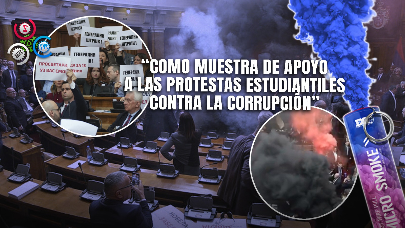 Diputados De Oposición Lanzan Bombas De Humo Y Antorchas En Plena Sesión En Serbia
