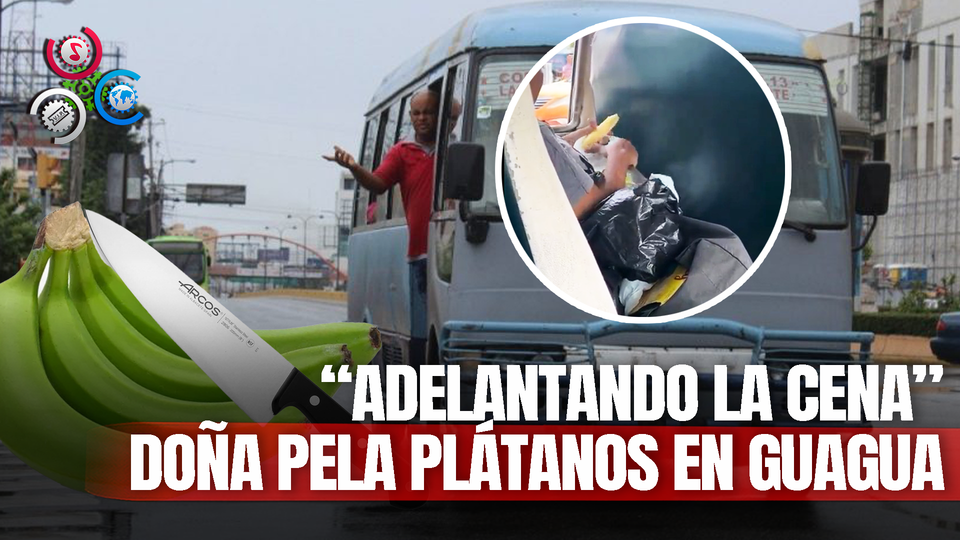 Señora Es Captada Pelando Plátanos EN PLENA GUAGUA