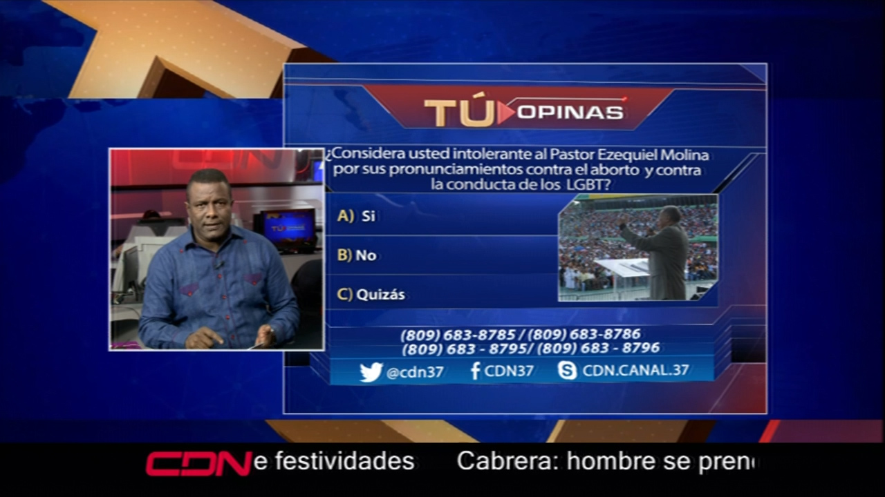 ¿Considera  Usted Intolerante Al Pastor Ezequiel Molina Por Sus Pronunciamientos Contra Aborto Y Comunidad LGBT?