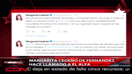 Margarita Cedeño De Fernández Hace Llamado A El Alfa