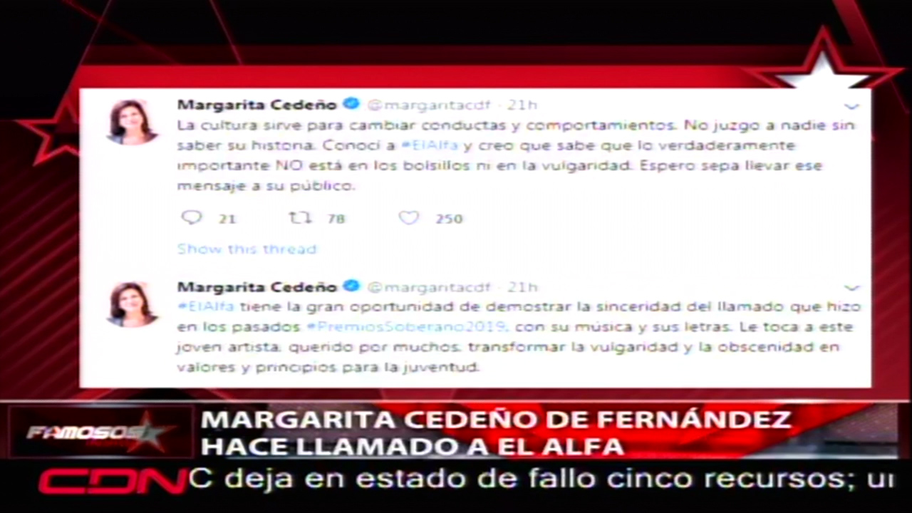 Margarita Cedeño De Fernández Hace Llamado A El Alfa