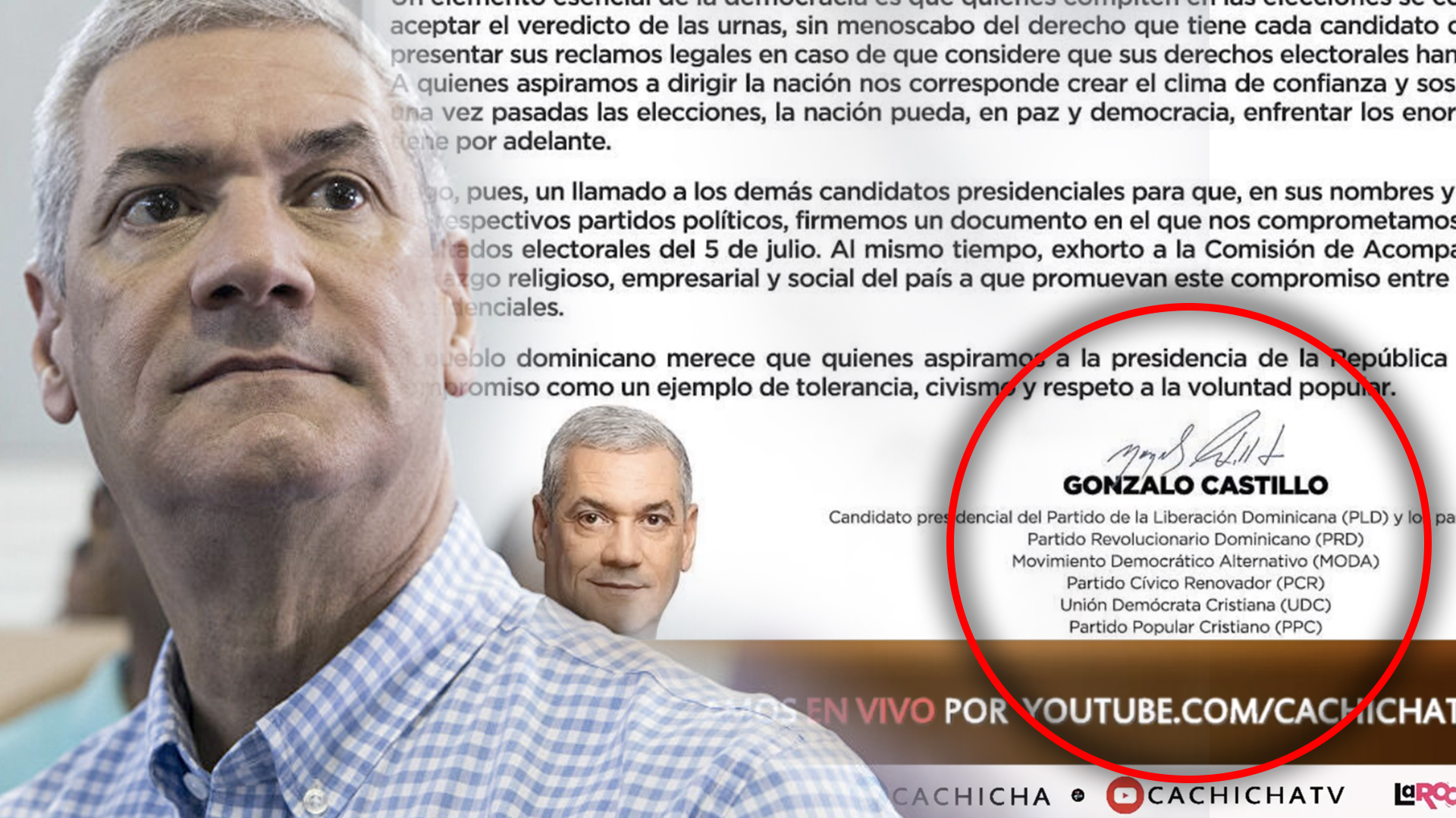 Gonzalo Firma Un Documento Dónde Acepta Los Resultados De JCE En Su Totalidad