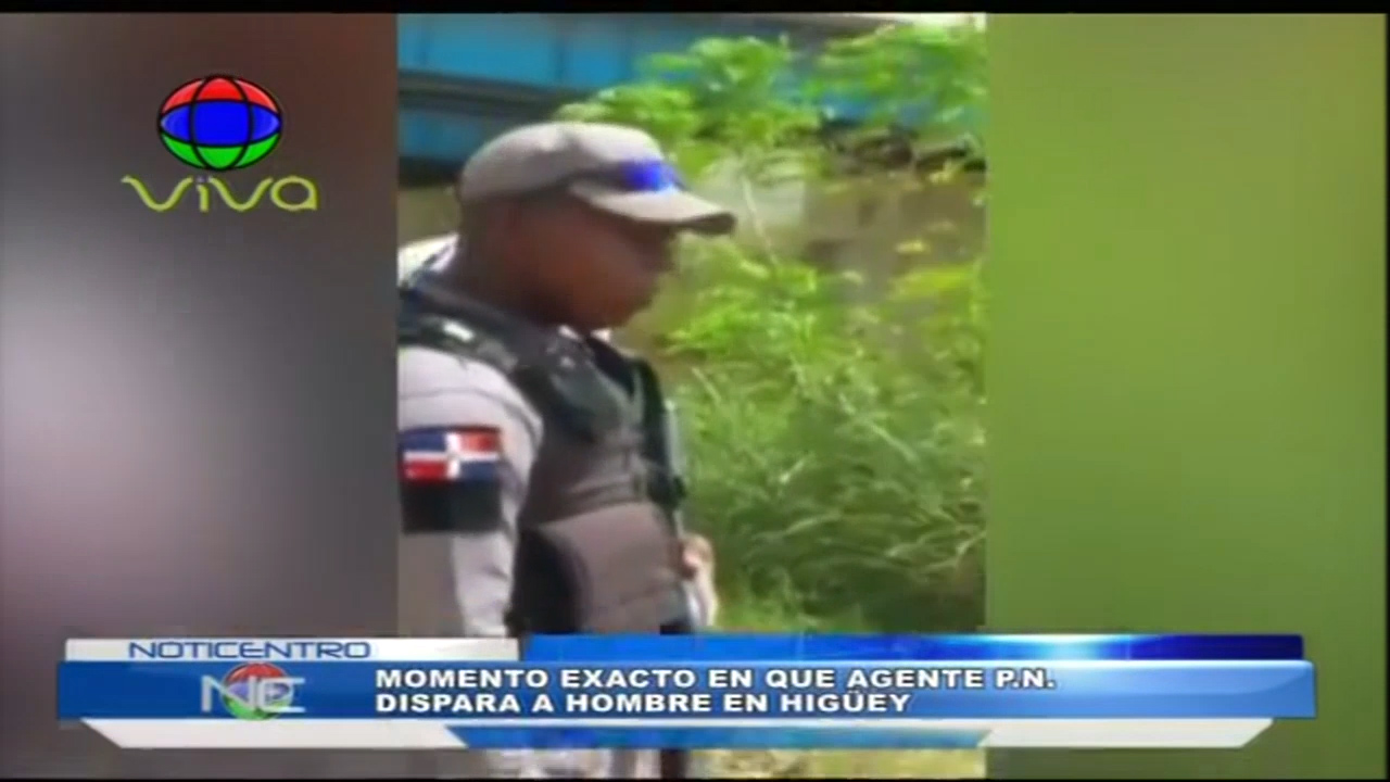 Momento En Que Agentes De La P.N. Les Disparan A Un Hombre En Higuey
