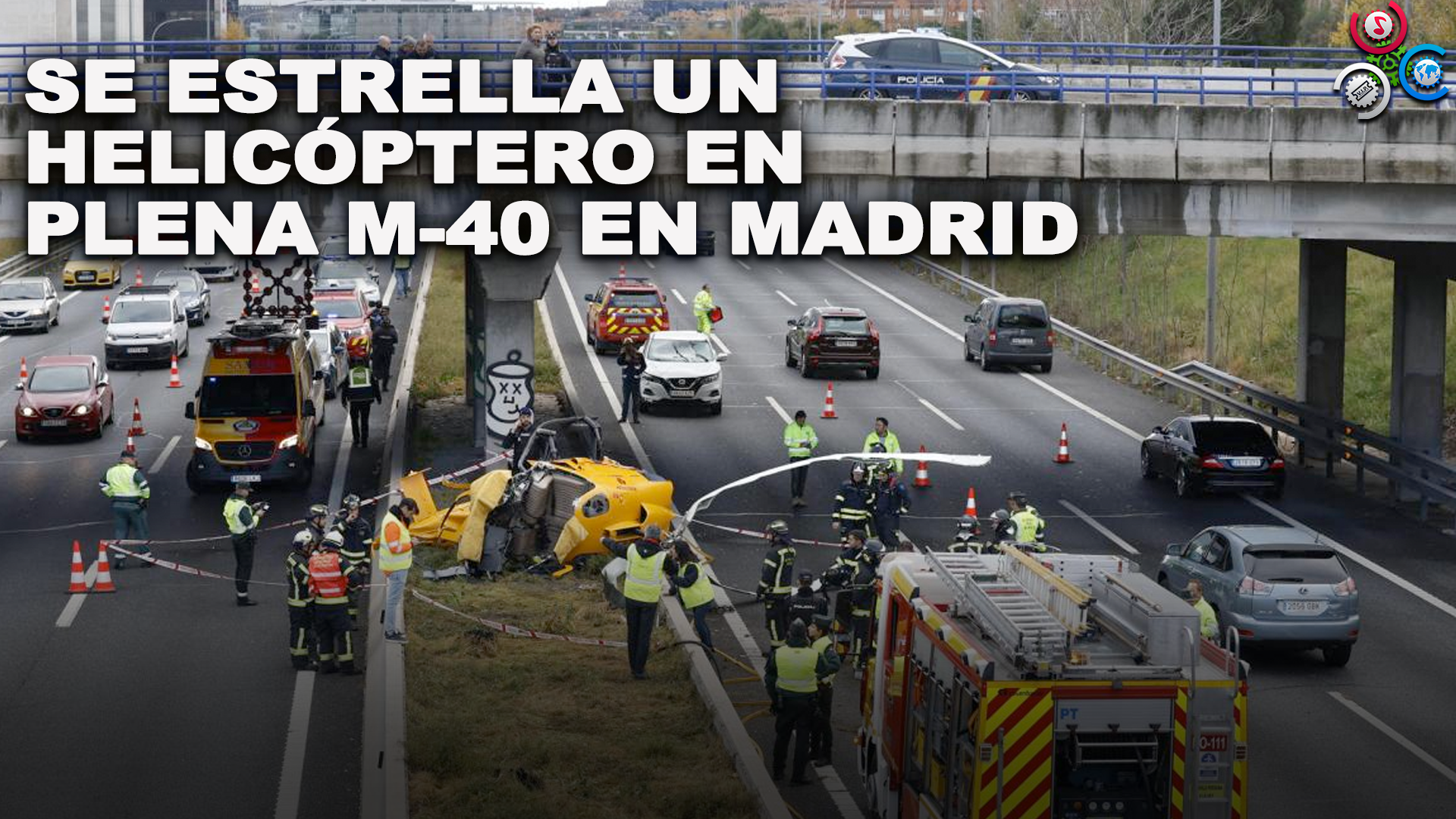 CAE UN HELICÓPETO EN PLENA CARRETERA DE MADRID