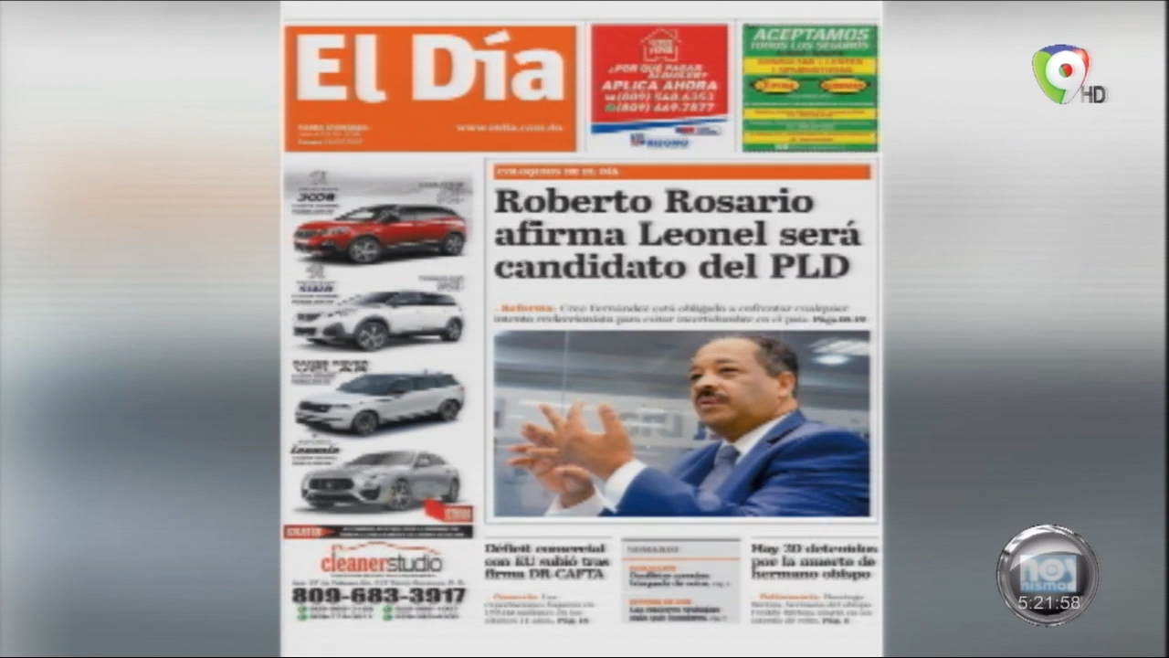 Informaciones En Portadas De Los Diarios El Día De Hoy