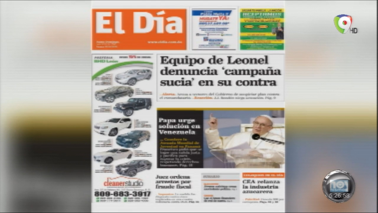 Portada De Los Periódicos Del Día De Hoy
