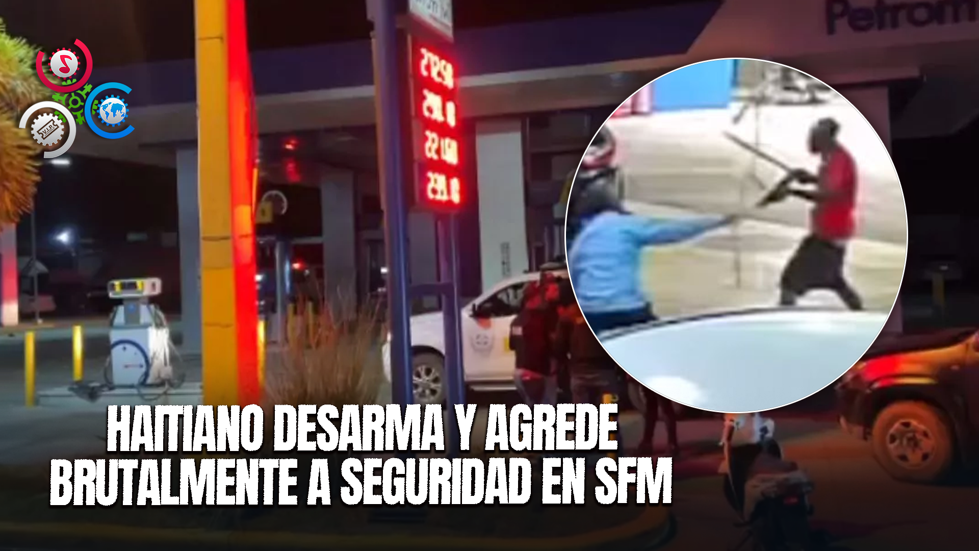 Haitiano Roba Arma A Guardia De Seguridad Y Lo Hiere En Estación De Combustibles En SFM