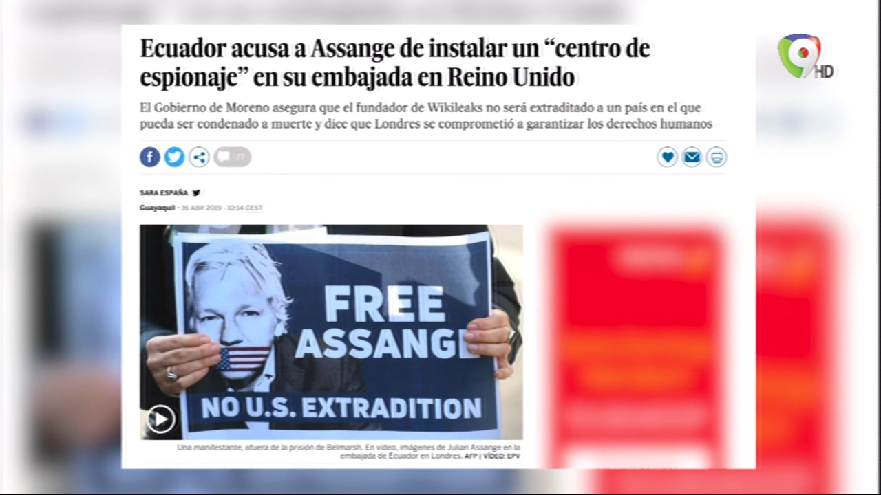 Ecuador Acusa A Assange De Instalar Un “Centro De Espionaje” En Su Embajada En Reino Unido