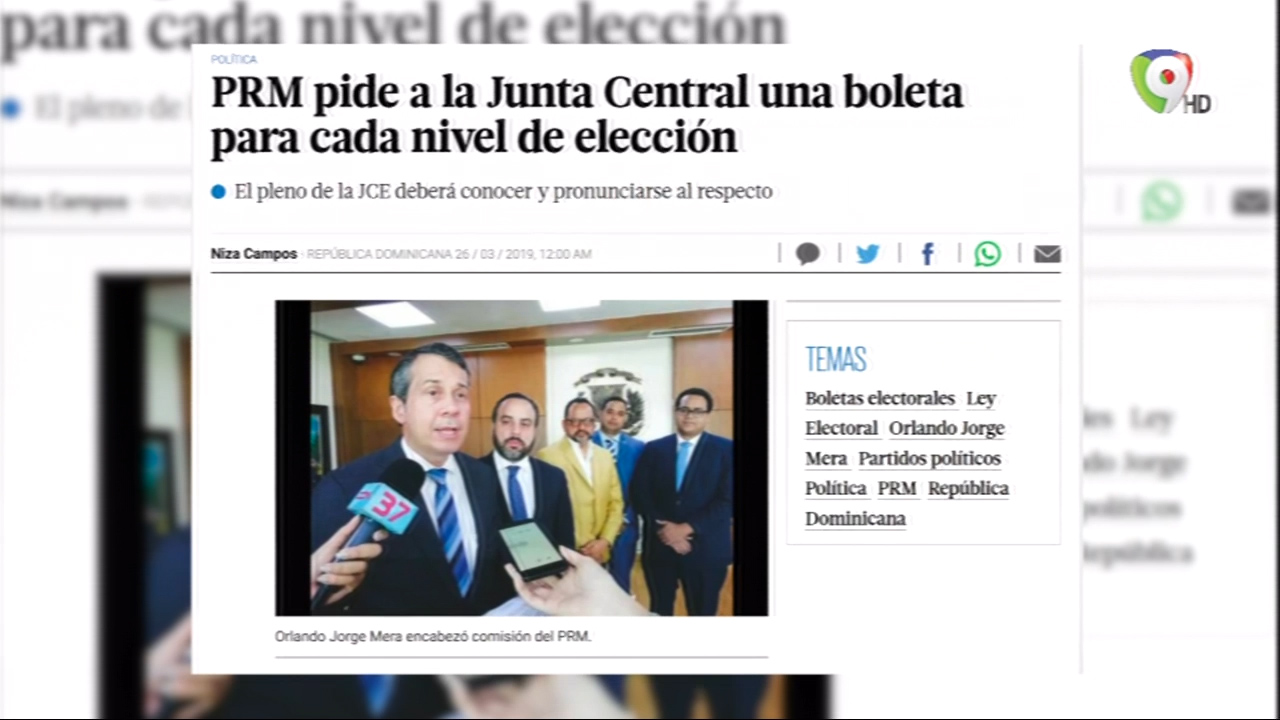 PRM Pide A La JCE Una Boleta Para Cada Nivel De Elección