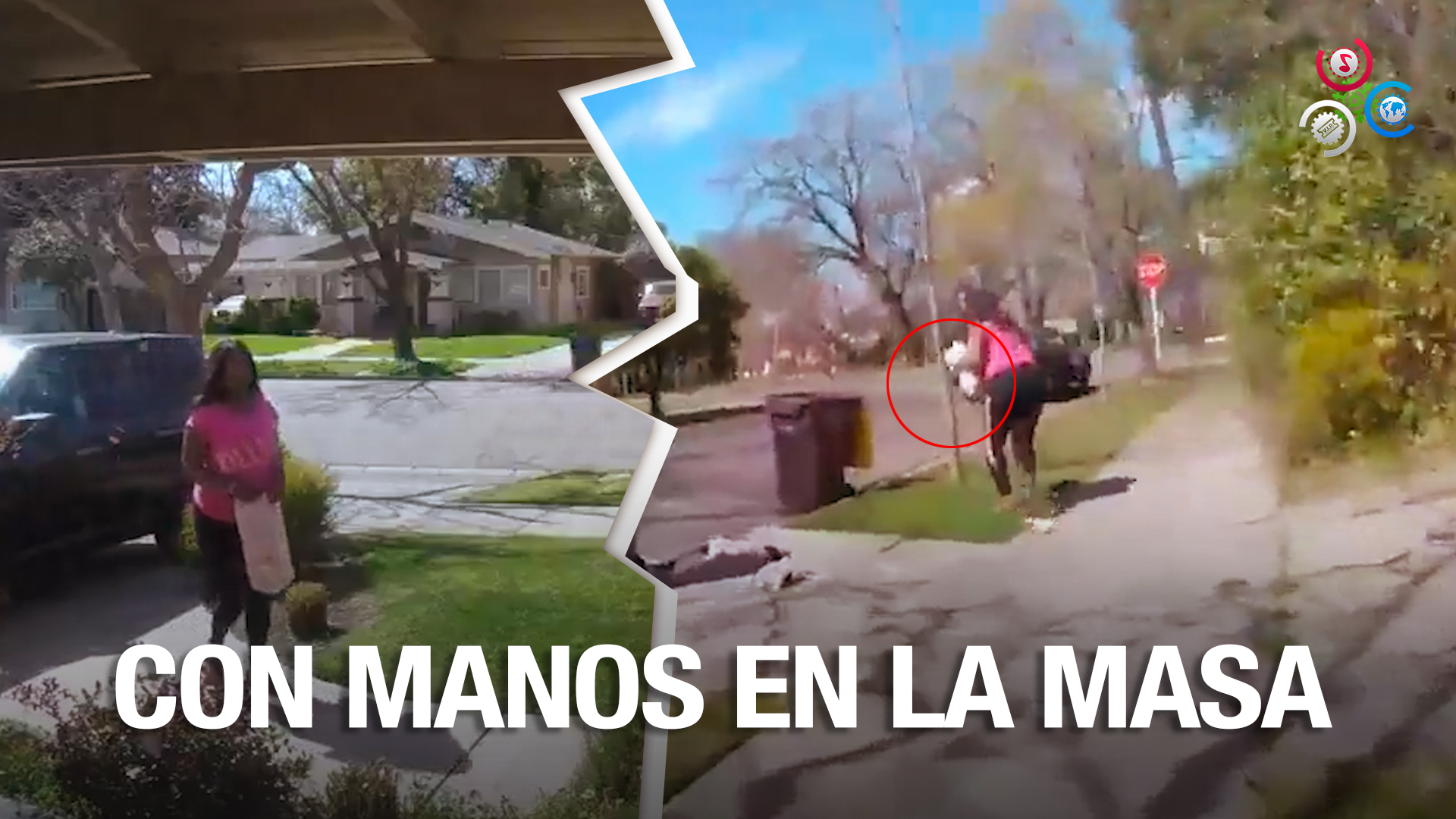 ¡Atrapan Con Manos En La Masa A Ladrón De Paquetes Robando Un Paquete Lleno De Ladrillos!