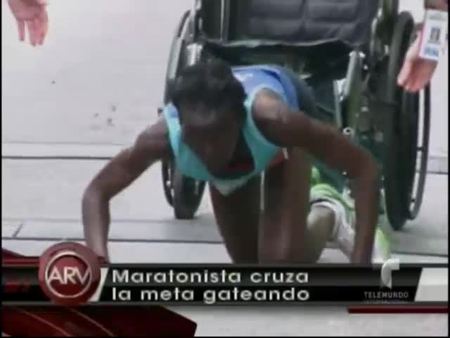 El Inspirador Momento De La Maratonista Que Cruzó La Meta Gateando #Video
