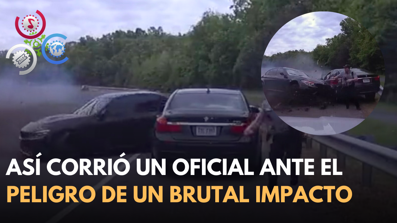 Así Corrió Un Oficial Ante El Peligro De Un Brutal Impacto