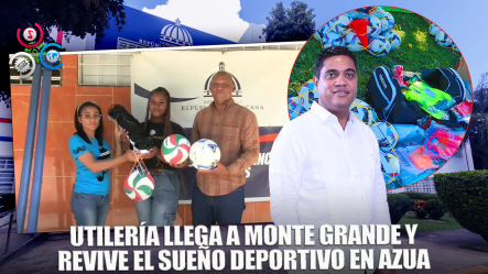 Ministerio De Deportes Entrega Utilería A Liga De Monte Grande, Azua