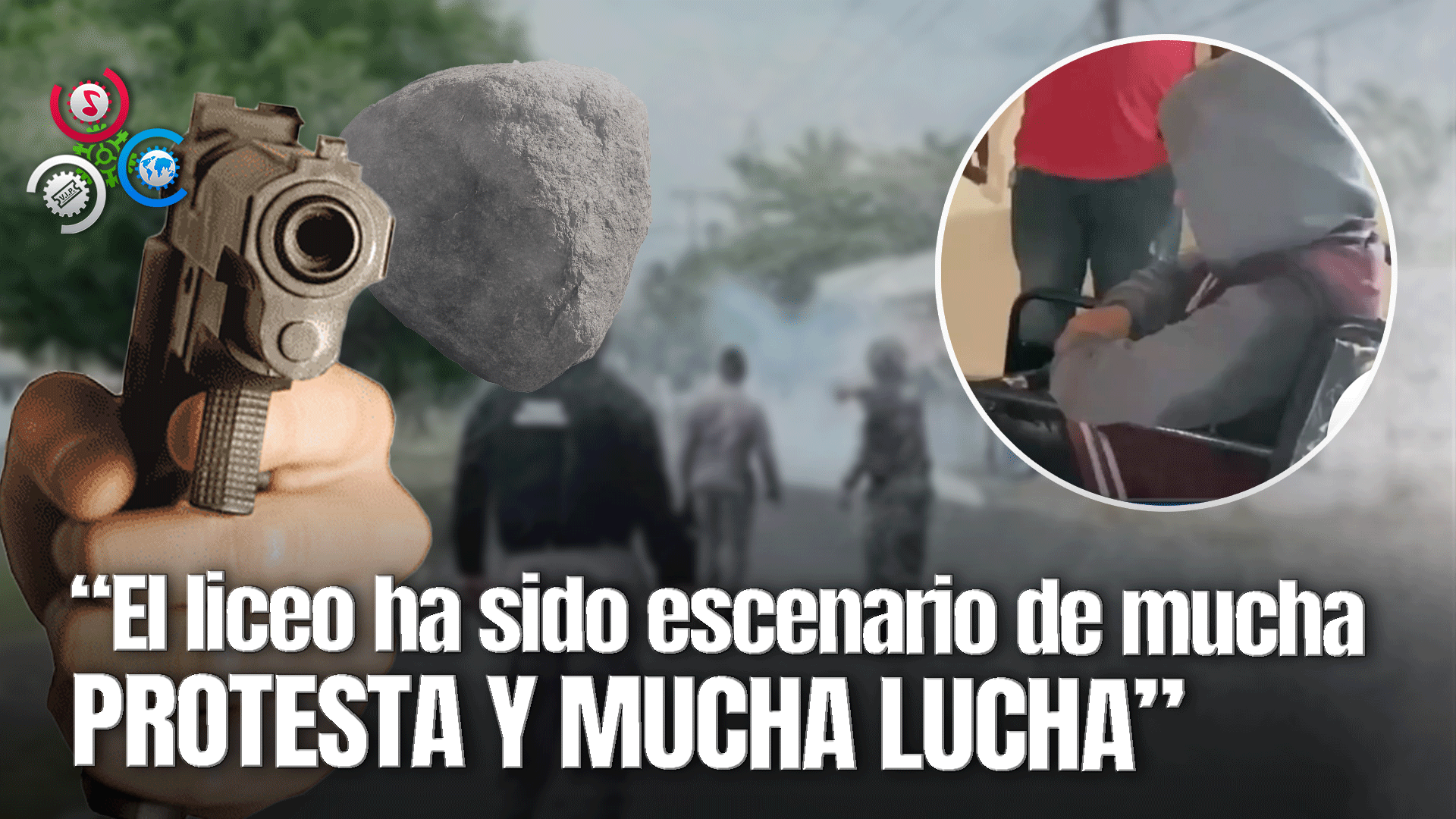 Miembro De PN Resulta Herido En La Cara De Una Pedrada Y Joven Recibe Disparo Durante Protesta En SFM