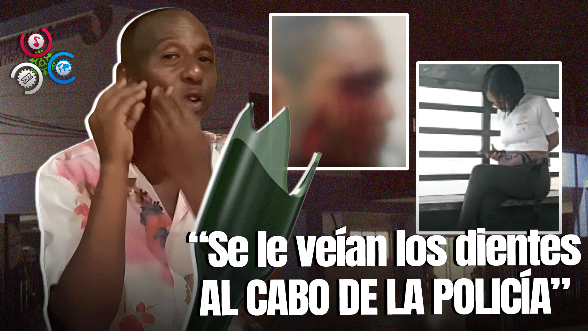 Mujer Ataca Brutalmente A Miembro De La PN Con Casco De Botella