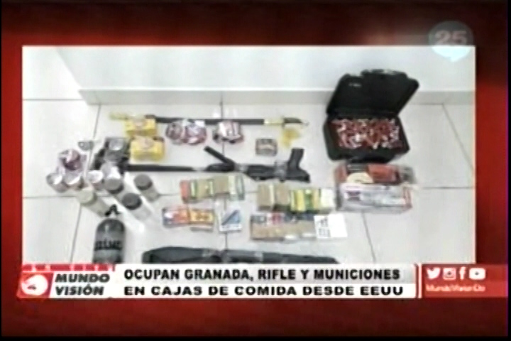 Ocupan Granada, Rifle Y Municiones En Cajas De Comidas Desde EE.UU