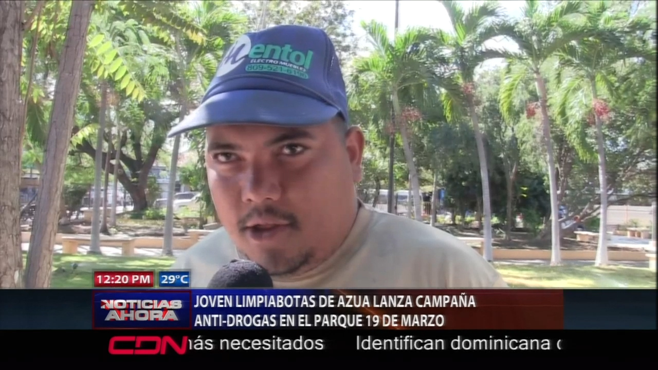 Joven Limpiabotas De Azua Lanza Campaña Antidrogas En El Parque 19 De Marzo