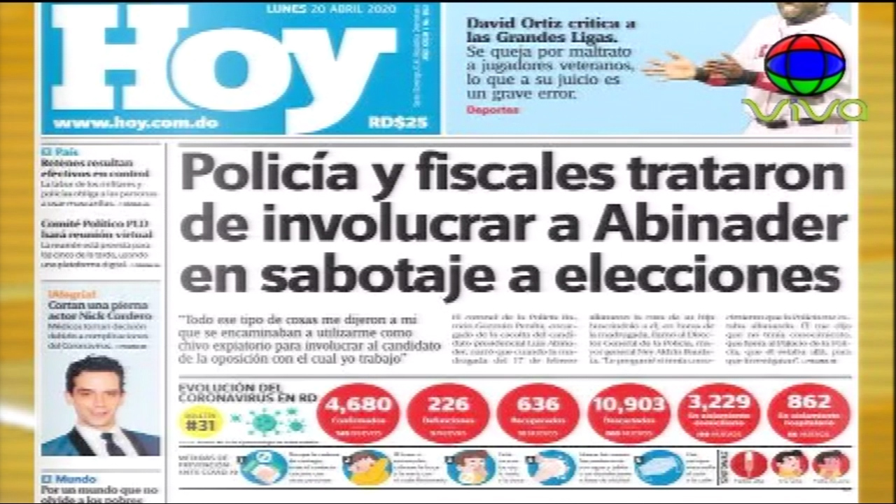 Portada De Los Periódicos Nacionales De Hoy Lunes 20 De Abril