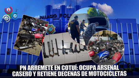 La Policia Nacional En Cotuí Ocupa Armas Blancas, De Fabricación Casera Y Retiene Motocicletas.