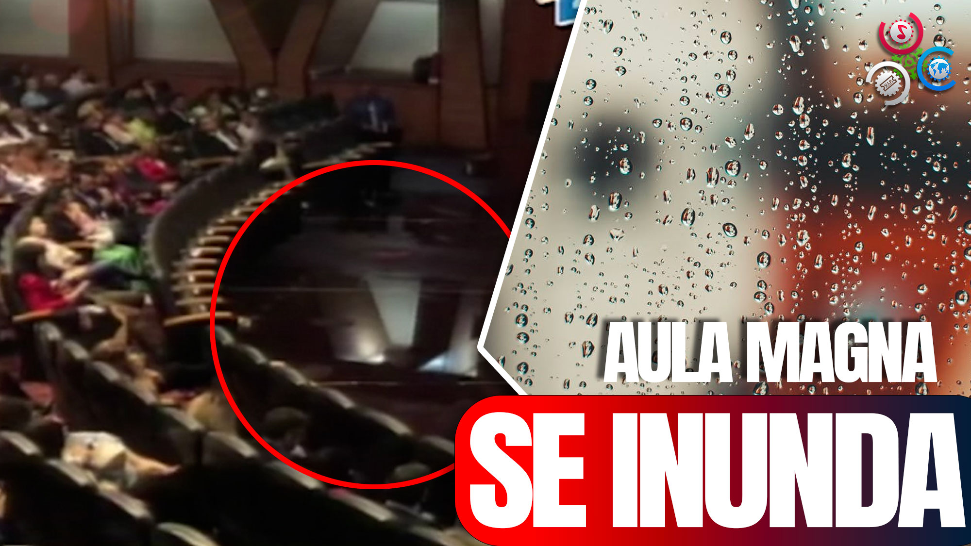 Aula Magna La UASD Inundada En Pleno Evento Por Lluvias 