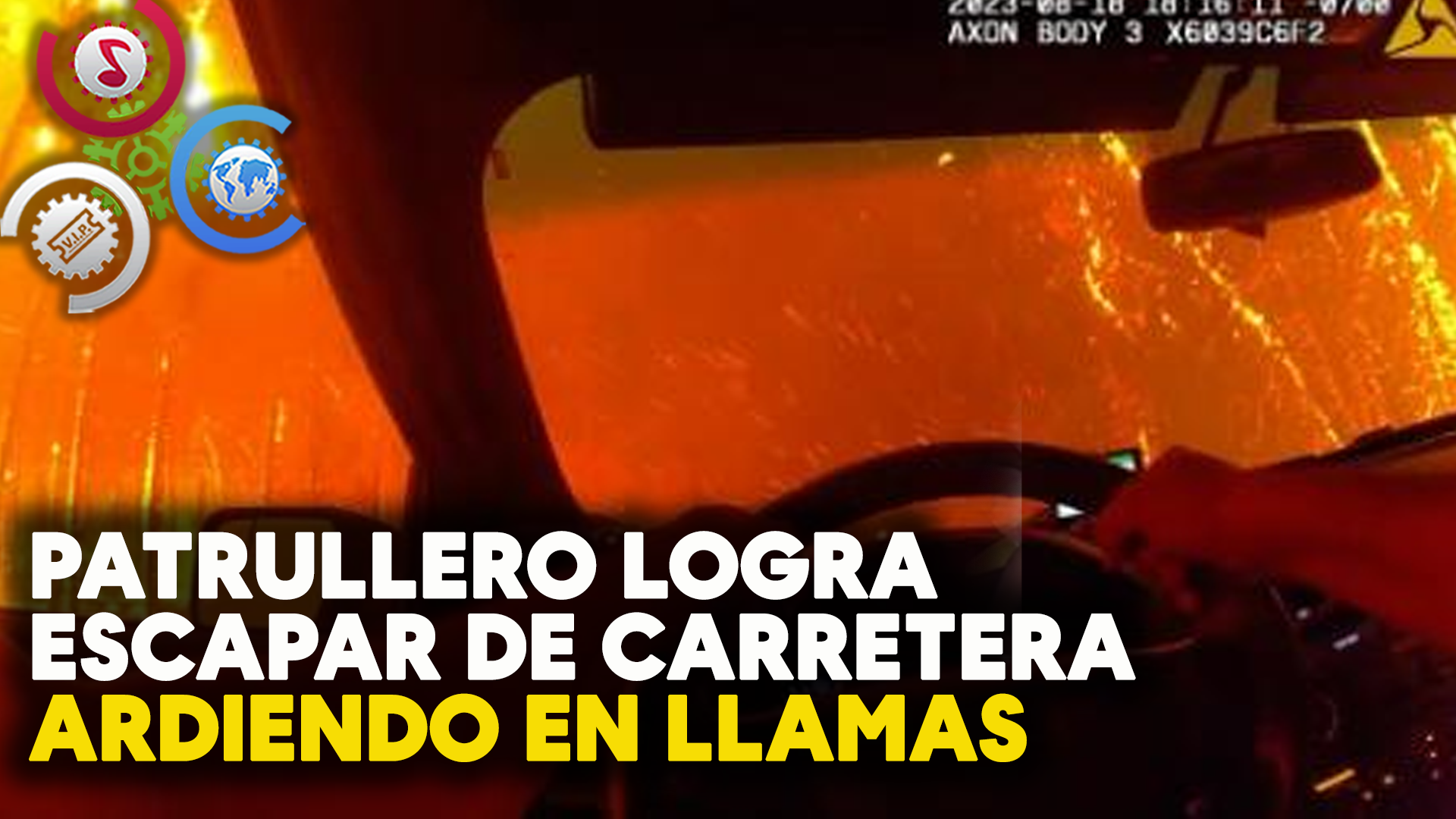 Patrullero Logra Escapar De Carretera ARDIENDO EN LLAMAS En Washington D. C.