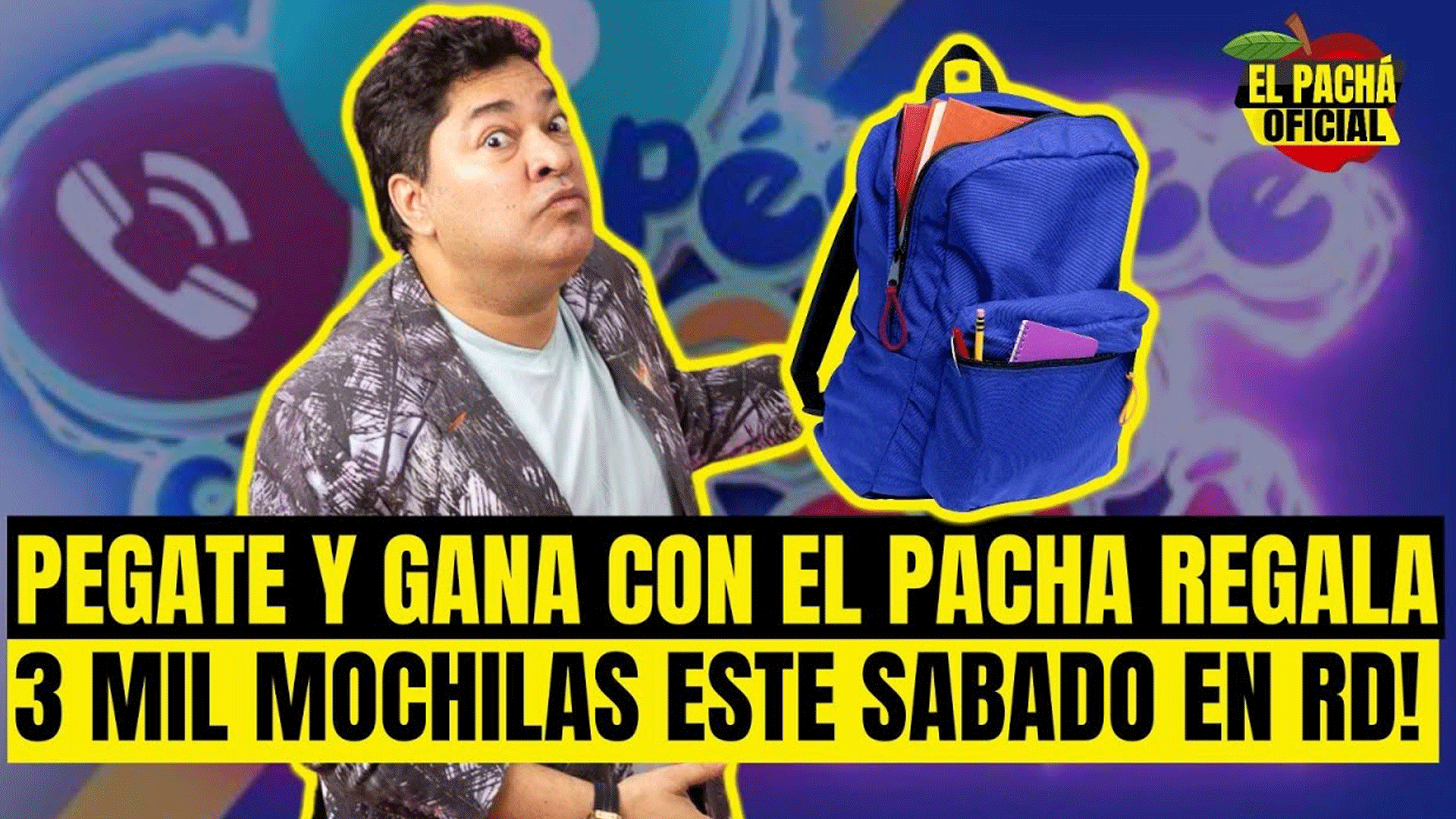 PEGATE Y GANA CON EL PACHA REGALA 3 MIL MOCHILAS ESTE SABADO EN RD