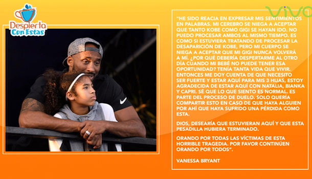 Vanessa Bryant Pública Desgarrador Mensaje Y Habla De Su Triste Estado Emocional