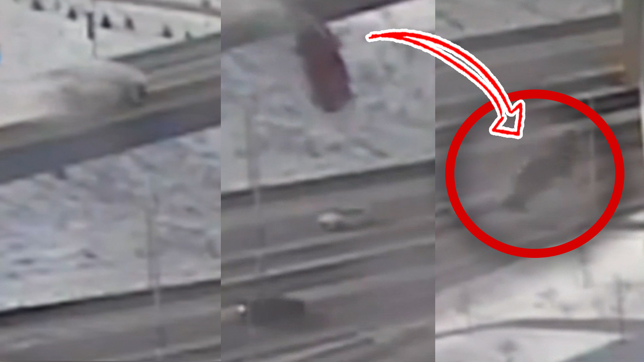 ¡El Carro Volador! Carro Se Lanza De Un Elevado En La Autopista Y Conductor Queda Con Vida