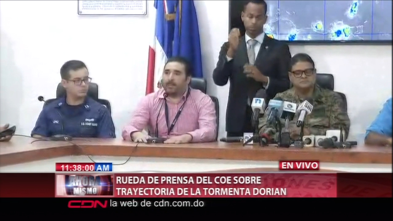 Rueda De Prensa Del COE Sobre Trayectoria De La Tormenta Dorian