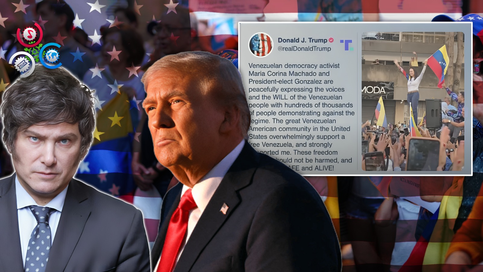 Reacciones De Trump Y Milei Ante El Arresto De La Opositora Venezolana María Corina Machado